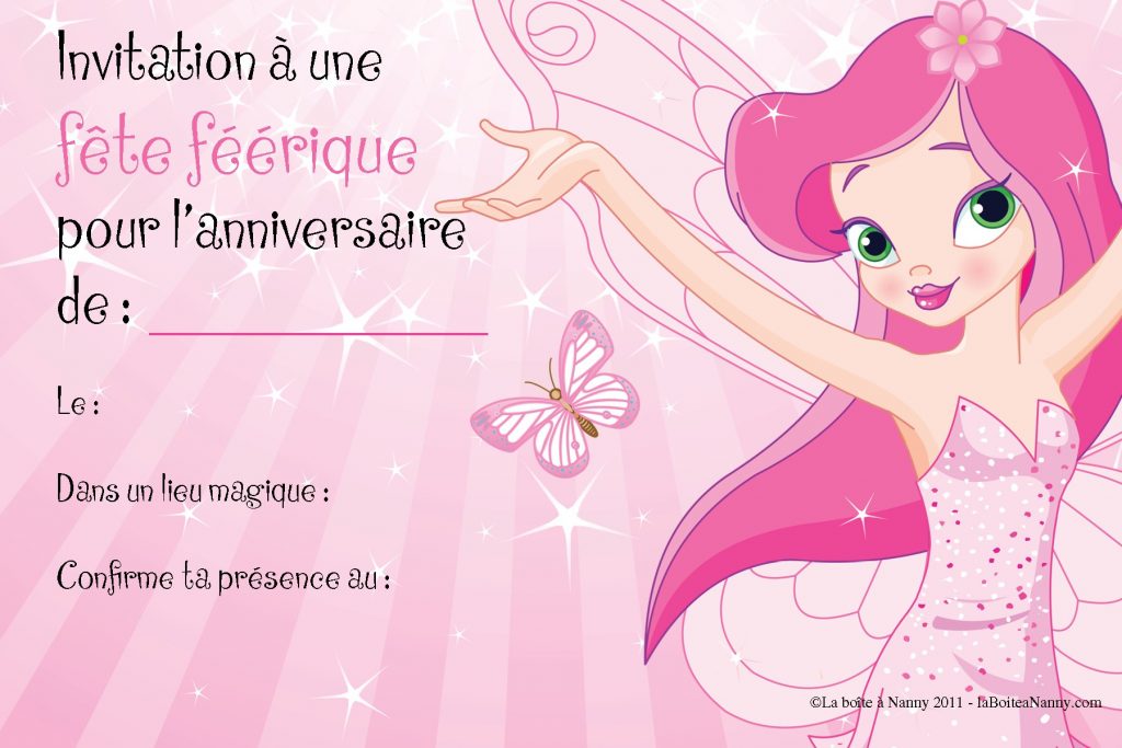 Invitation anniversaire theme fées mystiques : La boite à Nanny